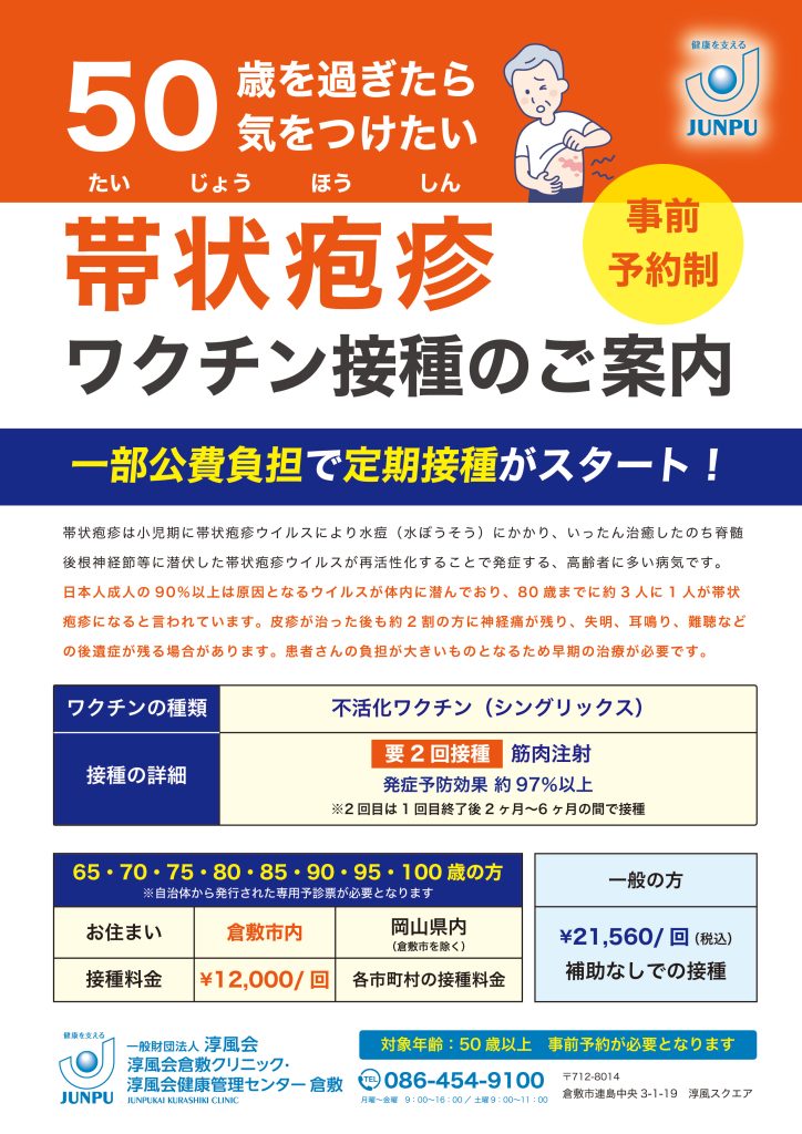 帯状疱疹ワクチン接種のご案内
